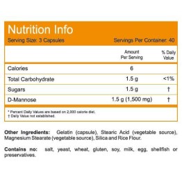 D-MANNOSE (ΜΑΝΝΟΖΗ) NOW FOODS 500mg 120caps ΟΥΡΟΛΟΙΜΩΞΕΙΣ
